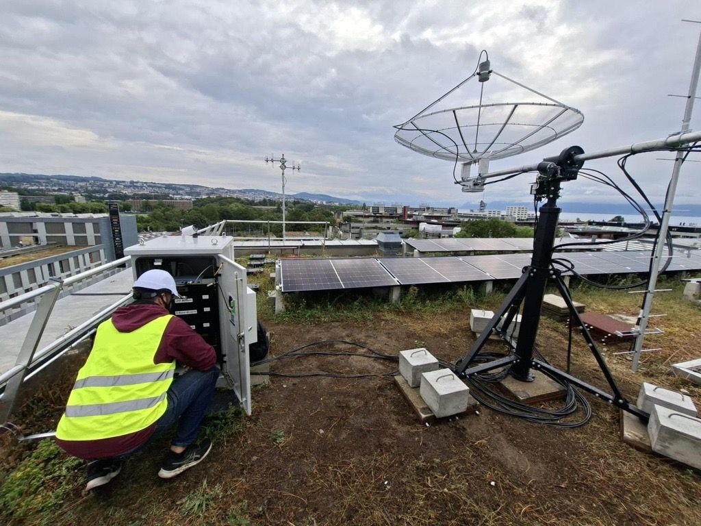WISeSat ground station antenna at EPFL, Lausanne